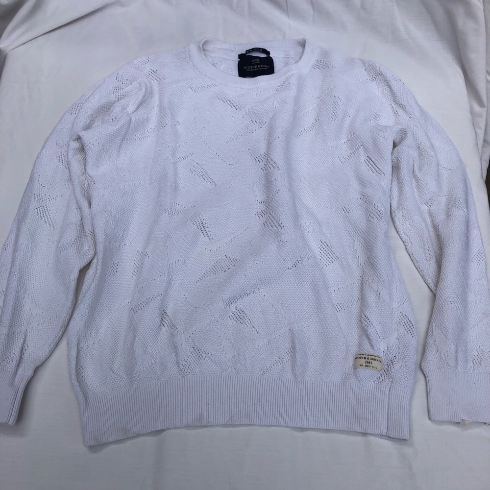 Scotch & Soda - Crisp White Cotton Sweater Size S